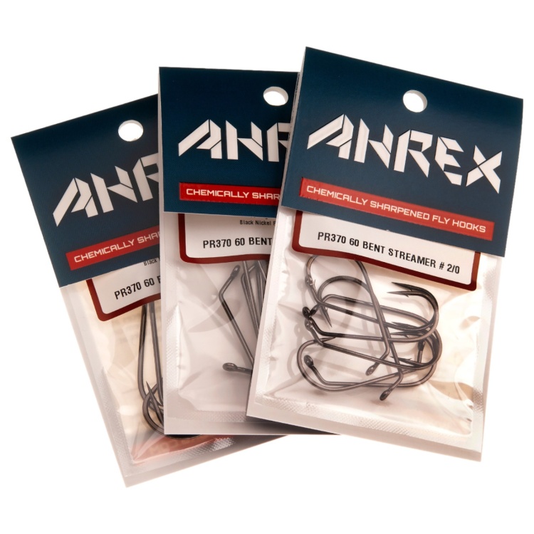 Ahrex Pr370 60 Degree Bent Streamer #6/0 Fly Tying Hooks